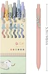 Ddaowanx Gel Pens, 6 Pcs 0.5mm Quick Dry Fine Point Smooth Writing Pens, Cute Office School Supplies Gifts for Women (6 Pcs Cat-6 Color)