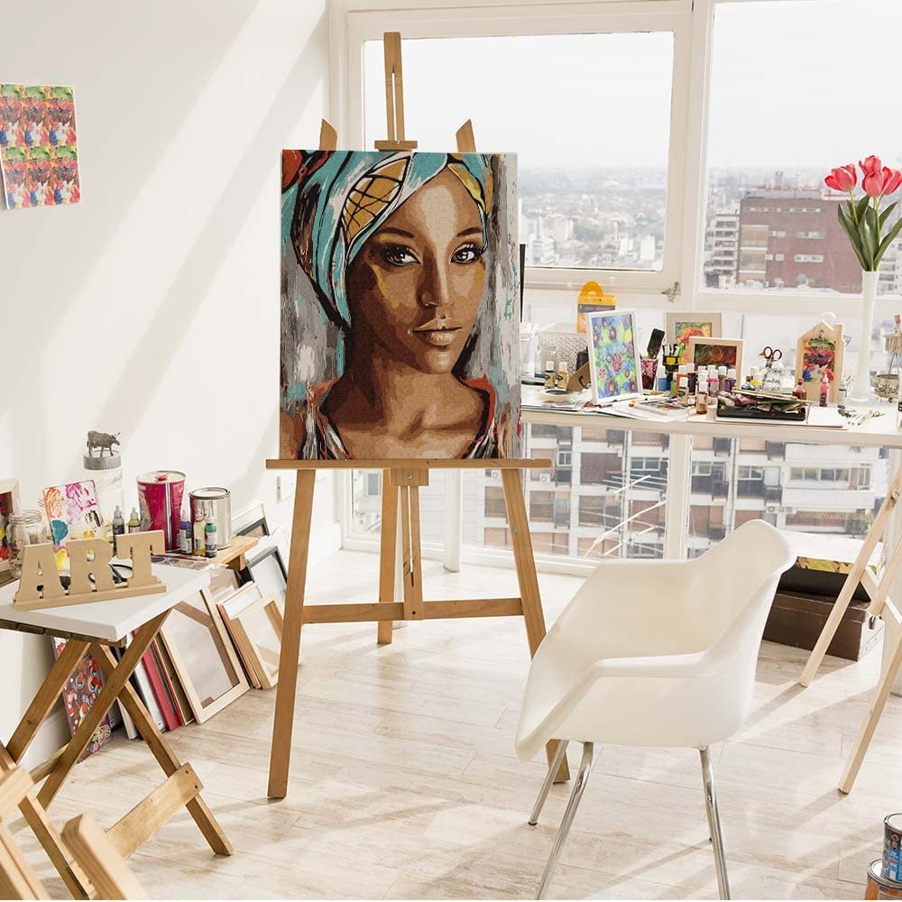 Artnapi – Paint By Numbers 40x50 Cm Con Tela Telata – Caffè Con Peonia, Kit Per Adulti