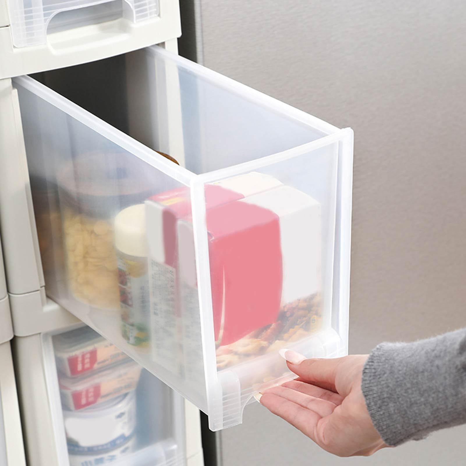 Wąska Szafka Magazynowa Wysoki i Organizator z Szufladami | Przejrzysta Półka Kuchenna Na Kółkach Do Kuchni Łazienki Sypialni Biura Przedpokoju Pralni