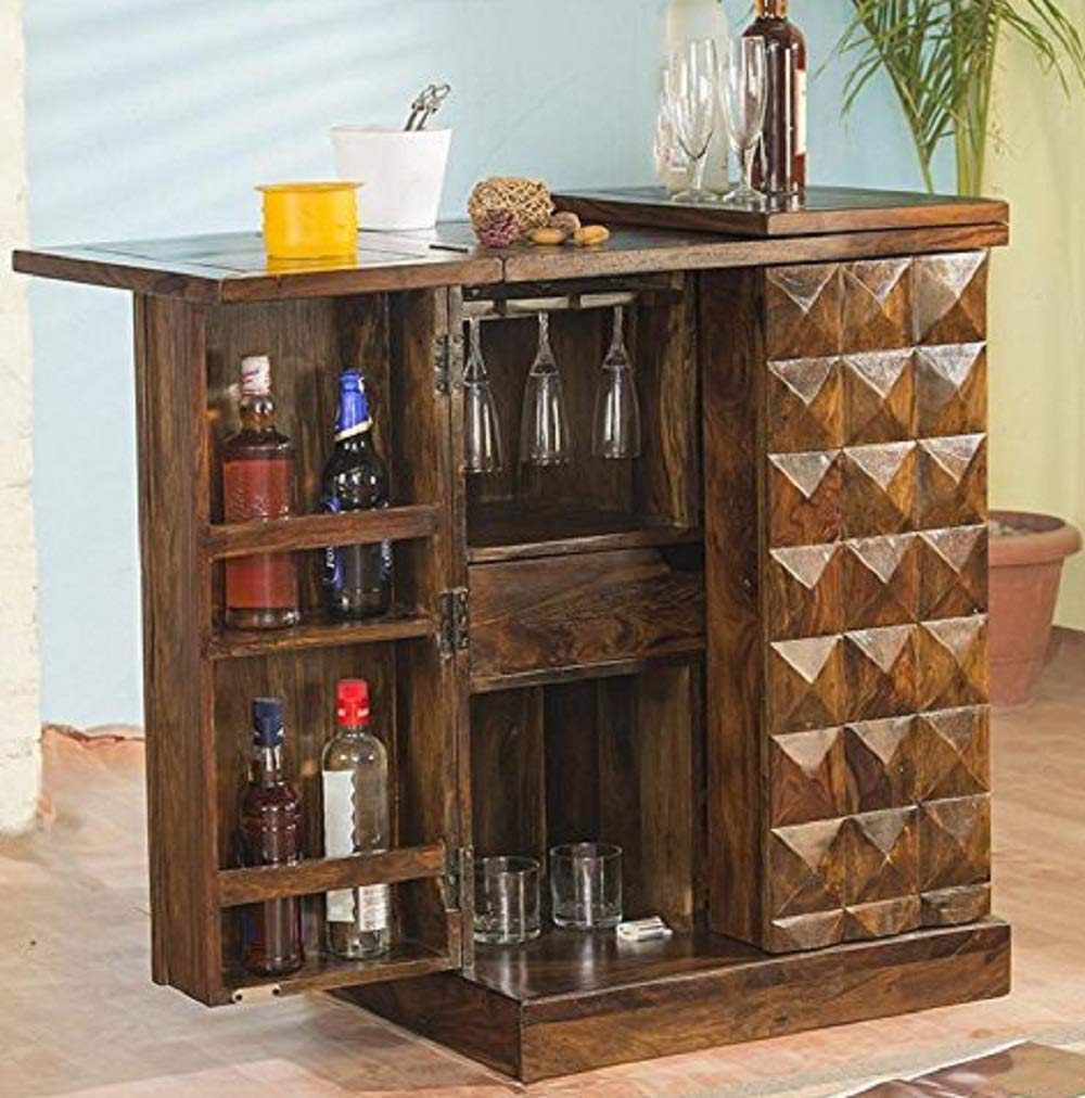 Buy Dezire Sheesham Wood Bar Rack Hard and Soft Drinks