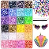 24000pcs Strasssteine für Nägel, 24 Colors 3mm Flatback Nail Gems Nail Rhinestones Bedazzling Kit with Pick Up Tweezers and Pen for DIY Art Crafts Decoration