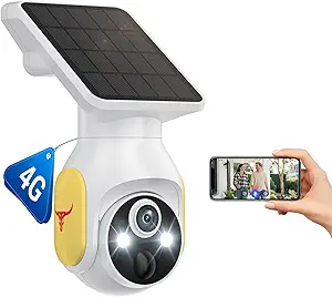 Solar-Powered 1080p WiFi Battery Camera, Security Cameras Wireless Outdoor for Home Surveillance, AI Human Detection, Color Night Vision, Cloud Storage (4G) asin的图片