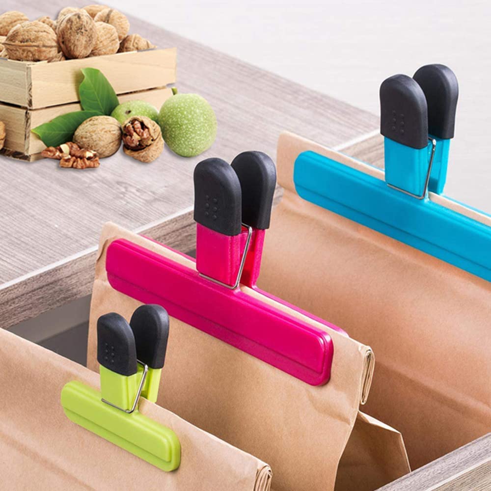 12 Stuks Zakclips Van ABS-kunststof – Herbruikbare Vershoudclips Voor Chips, Brood, Kruiden En Meer, Rood, Blauw En Groen