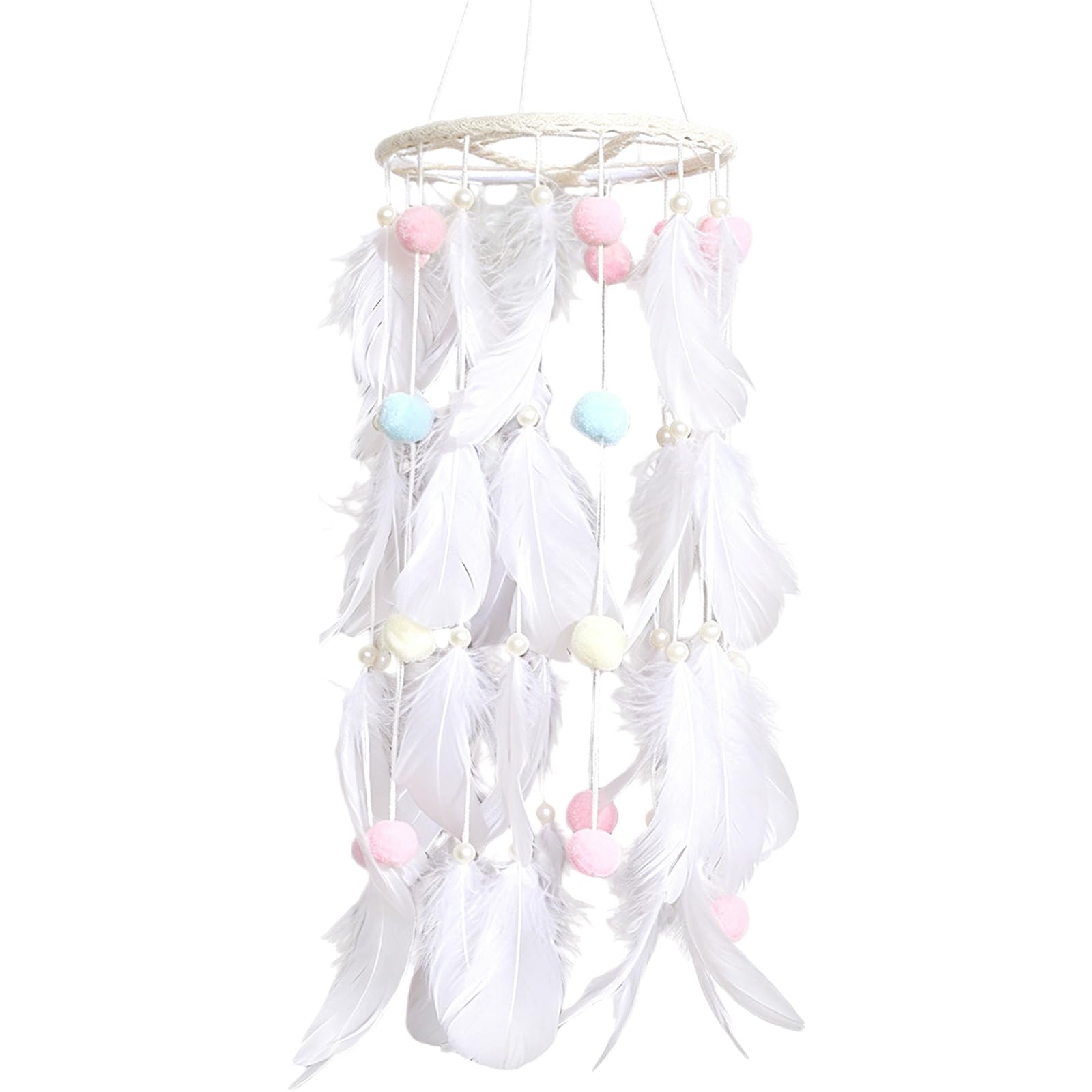Qusinfc Large Dream Catchers with Natural Feathered Hanging Ornament for Living Room Home Decors and Gift Giving Unique Gift Hers