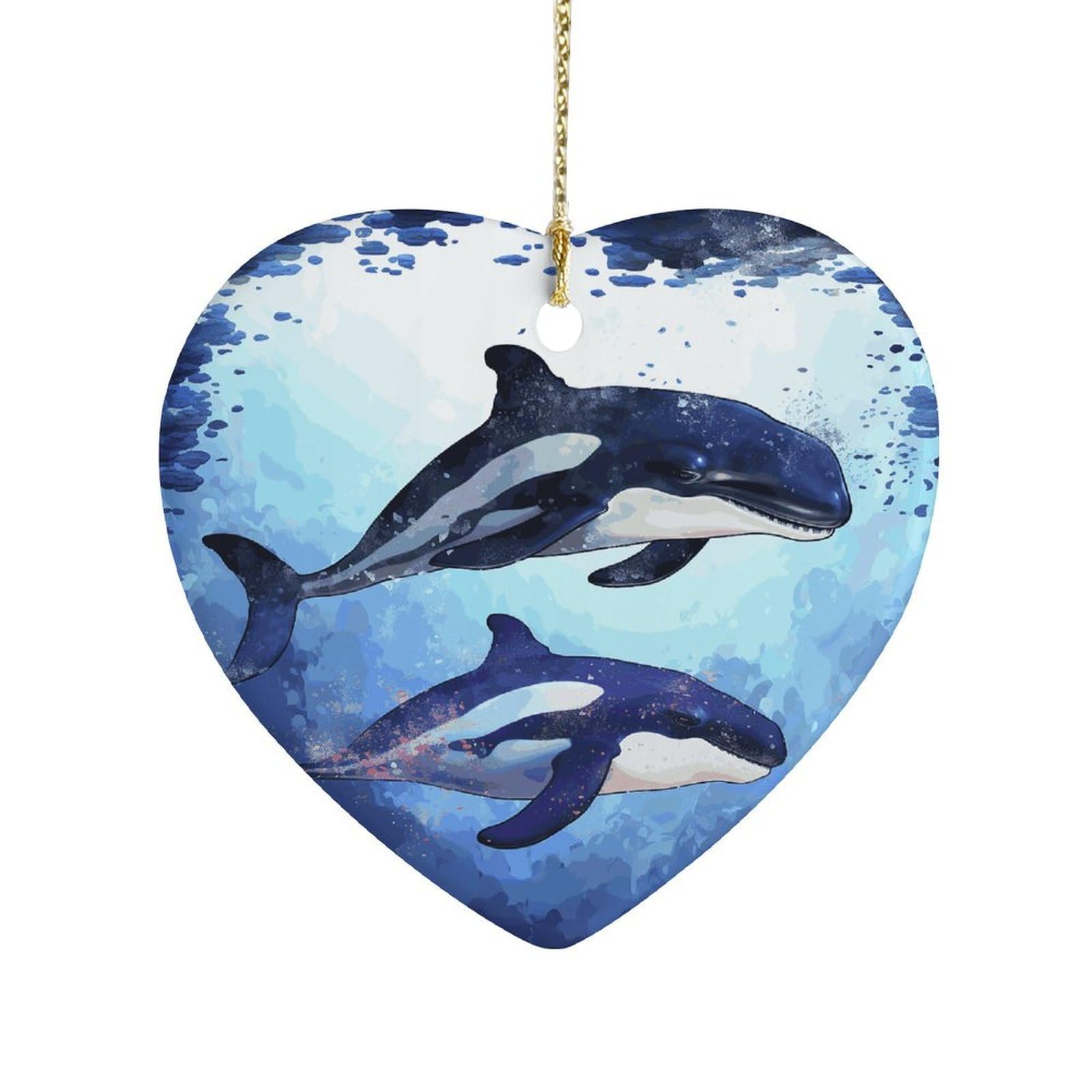 Fekiloot Style Orca Killer Whale Ceramic Ornament Home Decor Keepsake