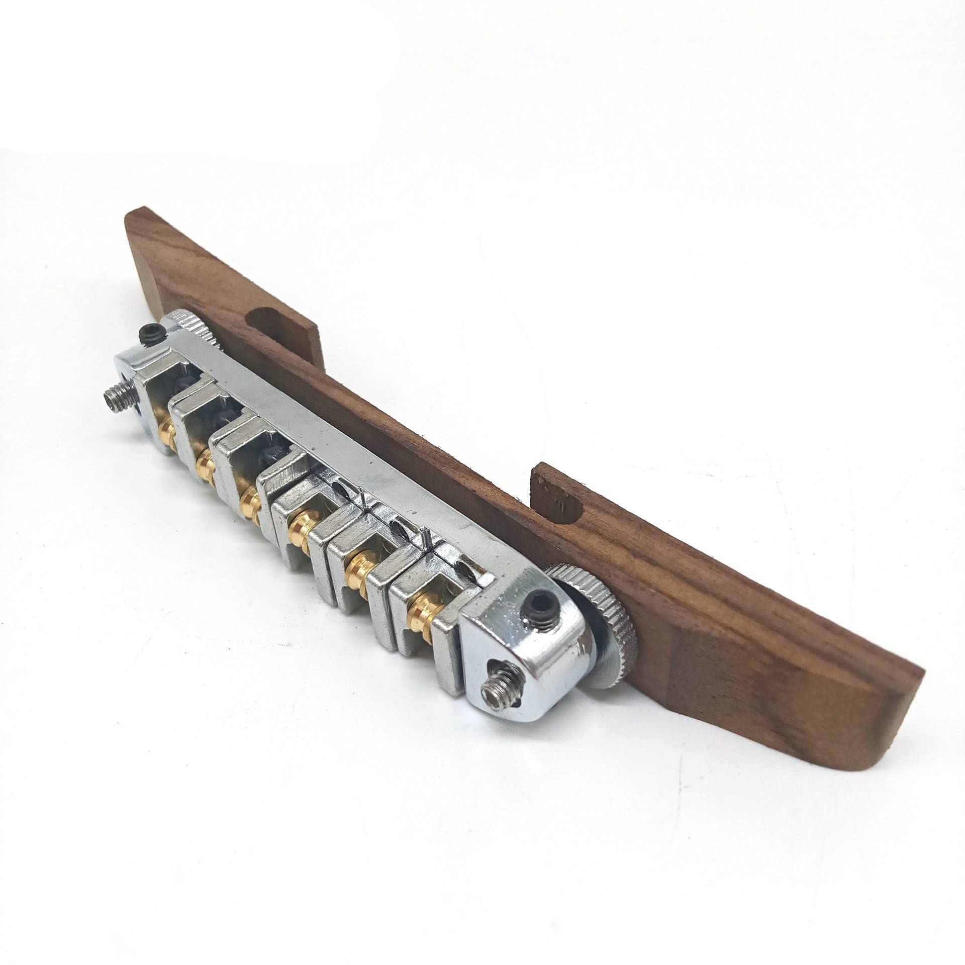 Adjustable Metal Roller Saddles Tune-O-Matic Bridge Rosewood Base for Archtop Jazz Guitar Accessory