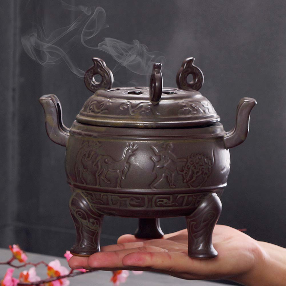 Porte-encens en céramique (Bâton/Cône/Bobine d'encens) Capteur de Cendres en céramique Plateau Bol Diffuseur de Parfum, Convient à Accueil Bureau Espace de méditation Beauté Le Yoga, Etc