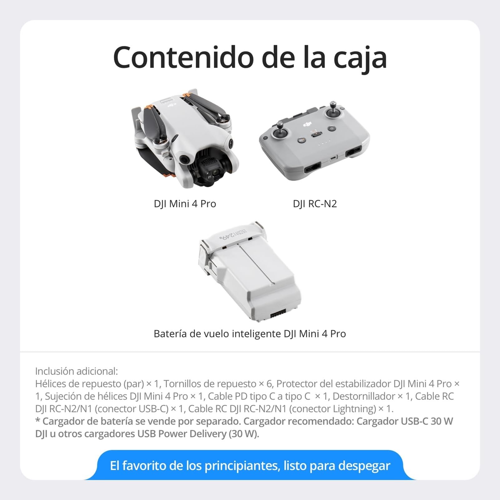 DJI Mini 4 Pro (DJI RC-N2), dron mini plegable con cámara de vídeo 4K HDR para adultos, menos de 249 g, 34 min de tiempo de vuelo, distancia máx. de transmisión de vídeo de 20 km, C0, Gris | DJI Mini 4 PRO con controlador DJI RC-N2, vídeo 4K y estilos de
