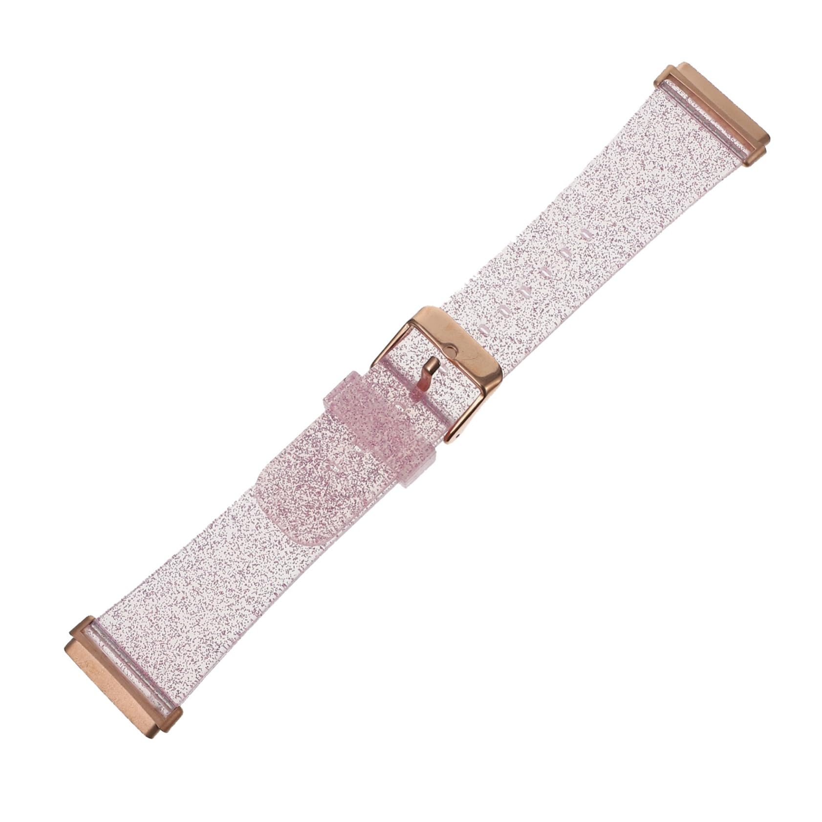 Correa de reloj de silicona brillante recambio decorativo para smartwatch con purpurina plata 8