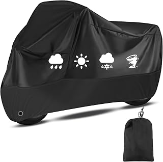 Motorrad Moped Abdeckplane,210D Wasserfestes Motorcycle Cover 245x105x125cm