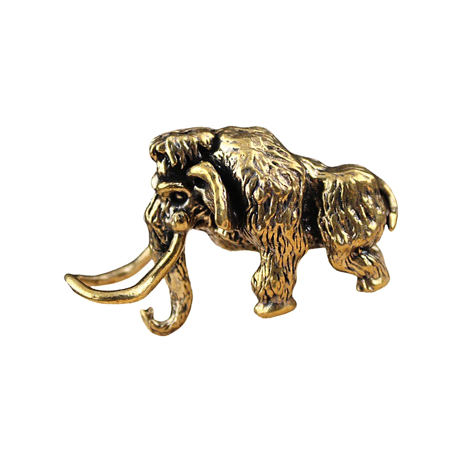 Hredyqw Brass Mammoths Figurine,Mammuts Statue Fengshui Good Luck Decorative Ornament for Home Offices Desk Decors