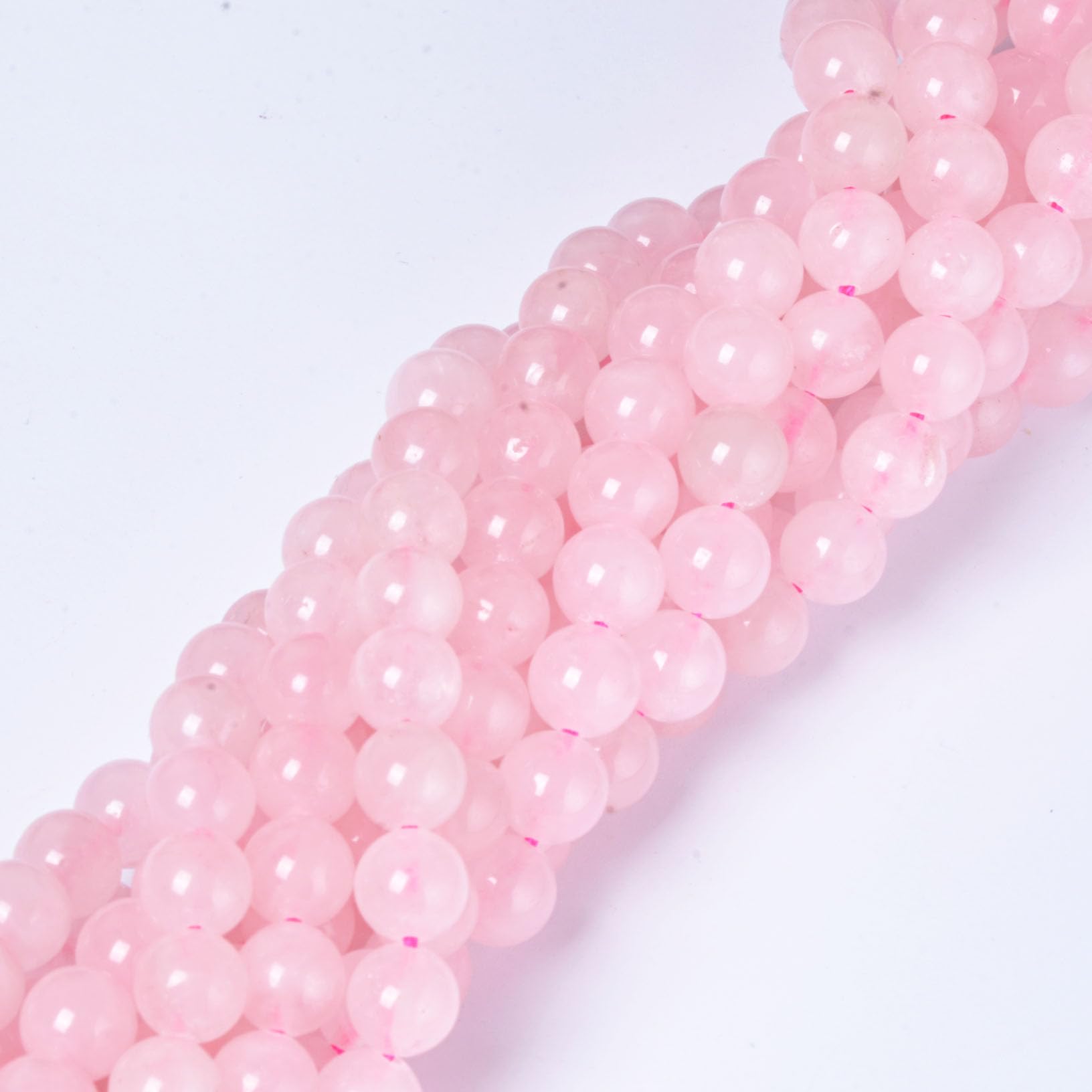 8mm Round Rose Quartz Natural Stone Beads for Jewellery Making Gemstone Beads for Crafting (45-50Pcs)