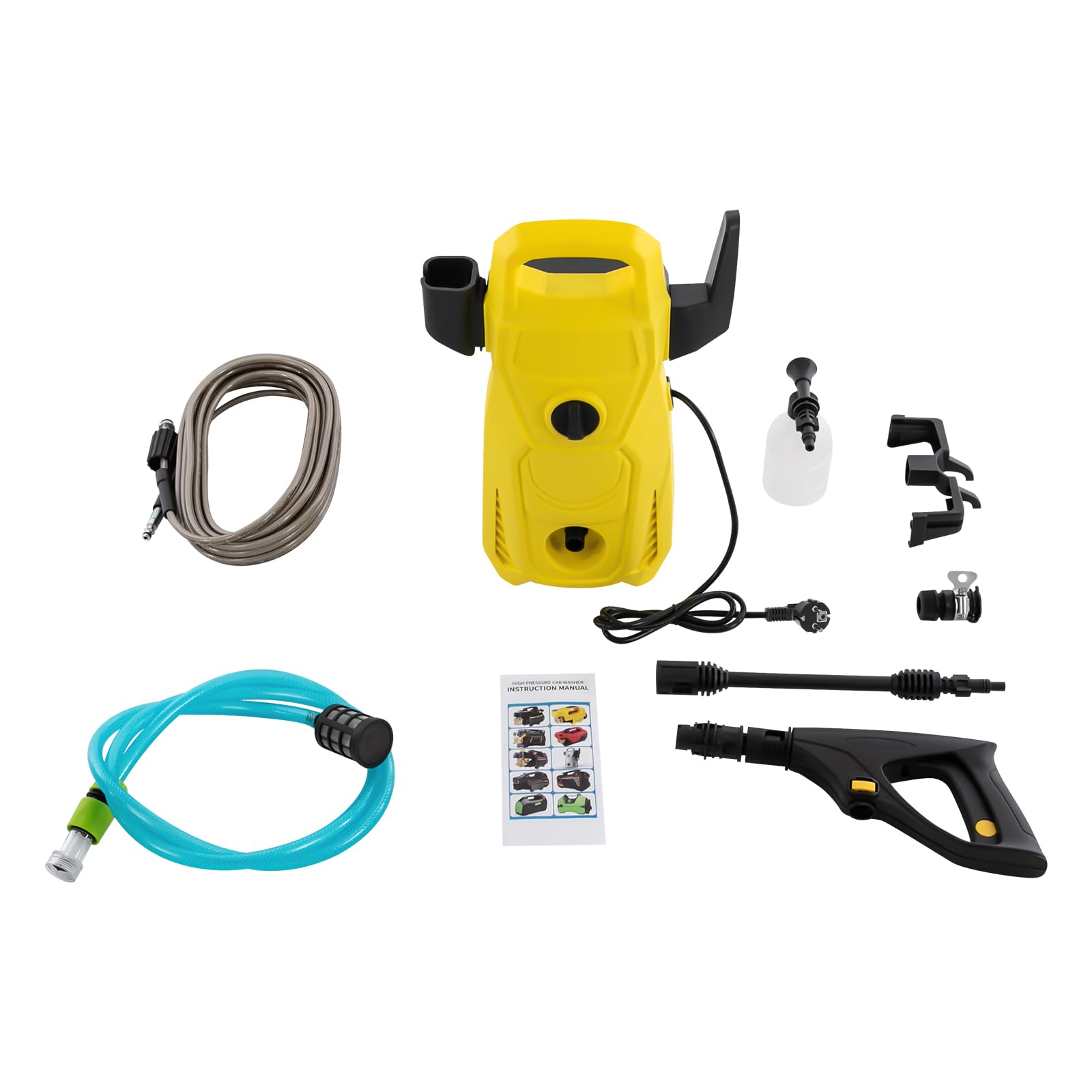 Limpiador de alta presión eléctrico portátil, 3000 W, con manguera de alta presión, 10 m, 2800 PRM, limpiador de juntas para limpieza de coches, suelos, barandillas, plazas, casas, túneles de lavado