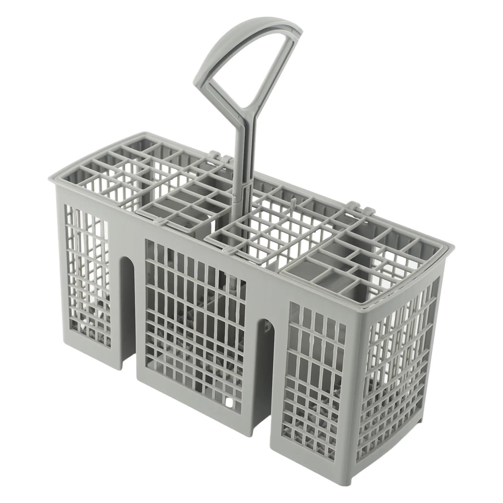Cesta de cubiertos para lavavajillas con mango redondo y cubierta, accesorios para lavavajillas eficiente, compatible con la mayoría de lavavajillas