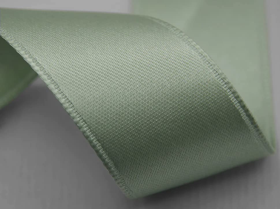 Furlanis Ruban Satin Double Face, Tissu Italien - Vert D'Eau