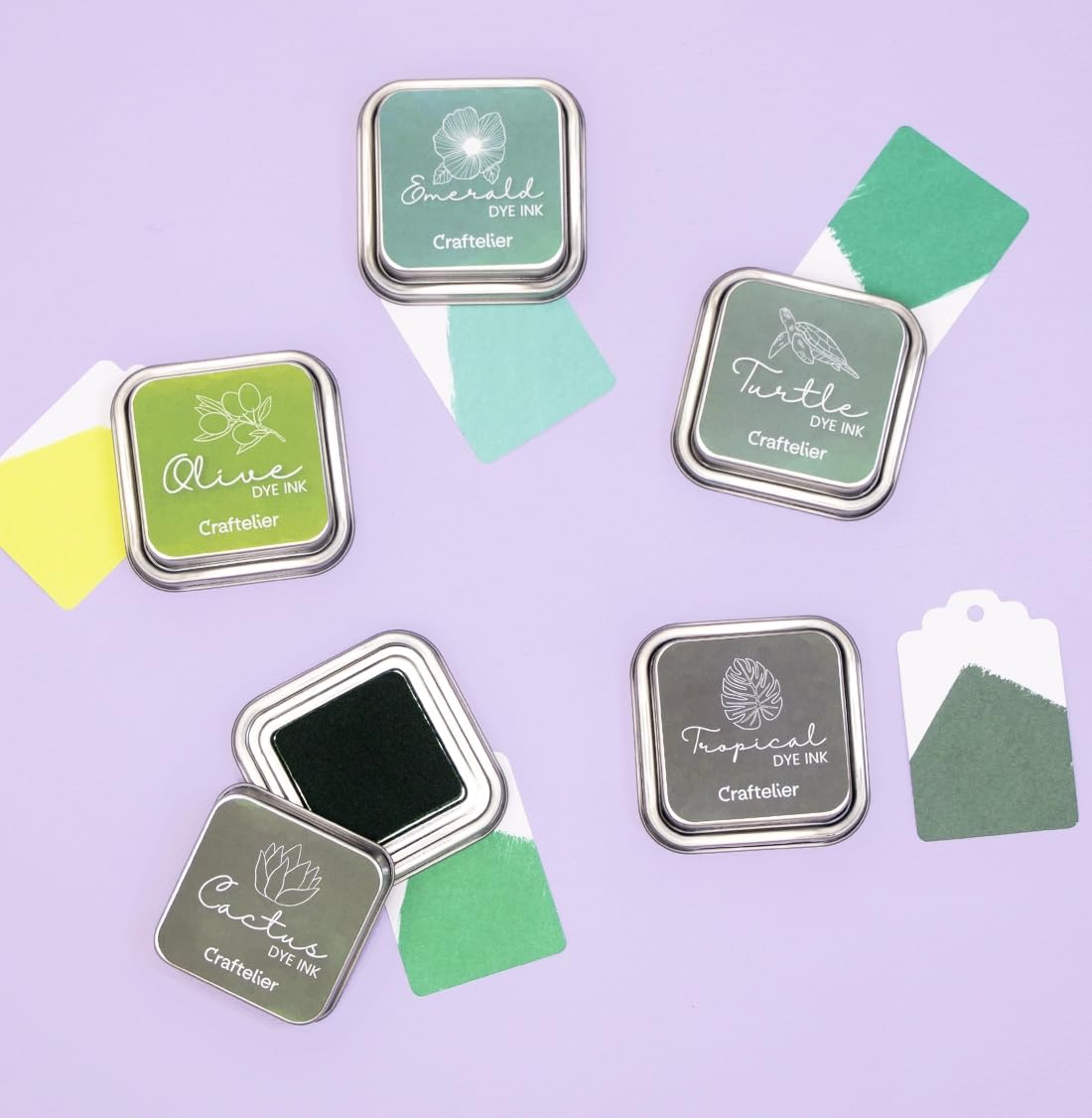 Craftelier Inchiostri A Base Acqua Per Timbri - Scatola Metallica 21 Colori, Per Carta E Cartoncino - Foto 7