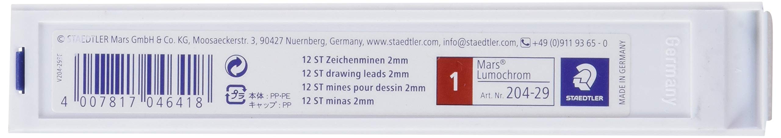 STAEDTLER Mars Lumochrom 204 12 mine da disegno 2 mm Cremisi