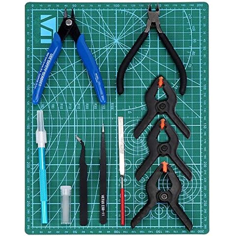 Aussel 11PCS Gundam Model Tools Kit, Model Basic Tools Craft Set, Hobby Building Craft Set for Basic Model Building Repairing and Fixing Cover