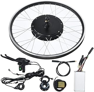 Kit de conversão de bicicleta de montanha elétrica, kit de conversão de motor de bicicleta elétrica de 48V 1500 W 26", kit de conversão de motor de bicicleta elétrica de roda dianteira/traseira com visor LCD - à prova d'água