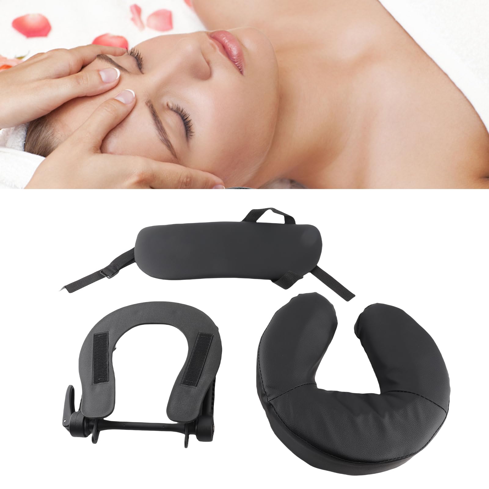 Luocute Cuscino per Lettino Massaggio Regolabile per Lettino per il Viso con Supporto per le Poggiatesta per Lettino Massaggio, Poggiatesta per Letto di Bellezza a Forma di U