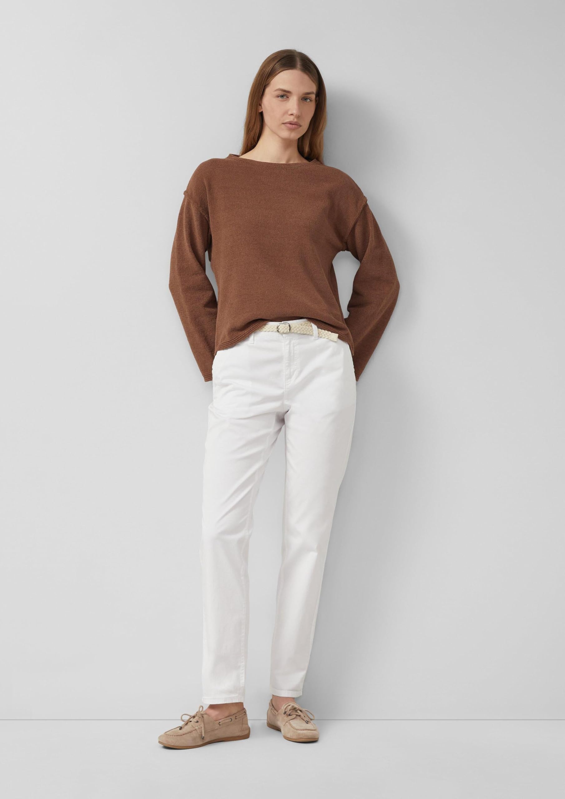 s.Oliver Damen Chino mit Gürtel Chino mit Geflochtenem Gürtel