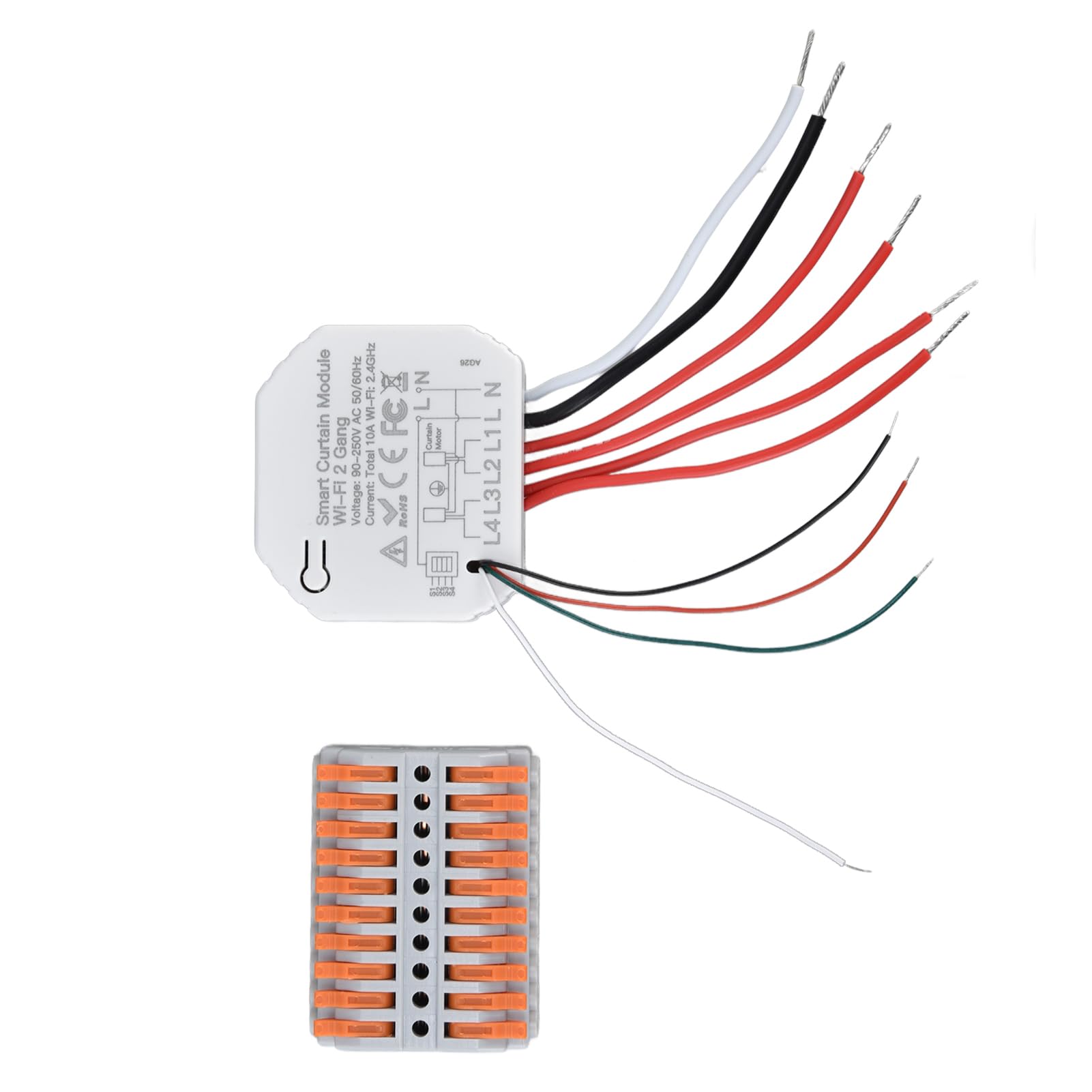 Módulo de interruptor de cortina inteligente Módulo de abridor de cortina de 2 vías Aplicación Control remoto Temporización para electrodomésticos inteligentes 90-250V