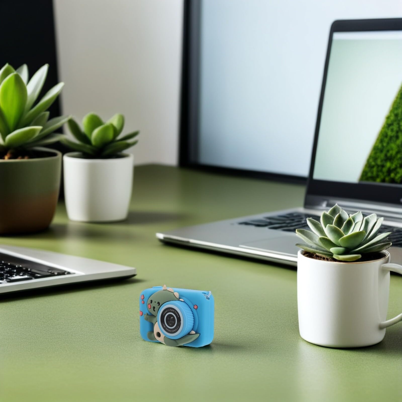 Macchina Fotografica Digitale Cartone HD per Foto e Video | Doppia Lente Anteriore e Posteriore, Abs con Silicone, Portatile Compatta per Bambini e Principianti