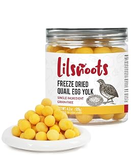 Freeze Dried Quail Egg Yolk 4.2 oz Single Ingredient Pet Treats for Dogs, Cats, Healthy Freeze-Dried Pet Food Topper Grain&Gluten&Rawhide Free No Additives Pet Training Treats Snacks - Amazon product rated Grade A
