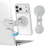 CloudValley Magnetic Laptop Phone Holder, 360° Rotating Mount Compatible with iPhone MagSafe and All Phones, MacBook, PC Monitor, Screen Stand for Tesla, Portable Accessory (Black)