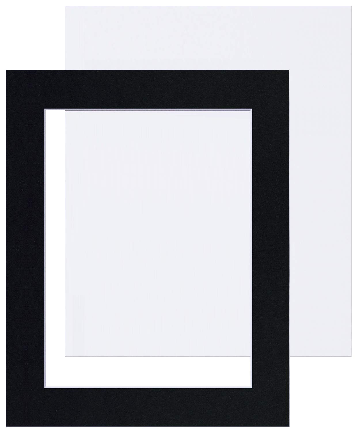 Picture Mounts with Backs, Pack of 1 (Single), Choice of Size & Colour [10 x 8 to fit 6 x 4, Black (White-core)] — image 1