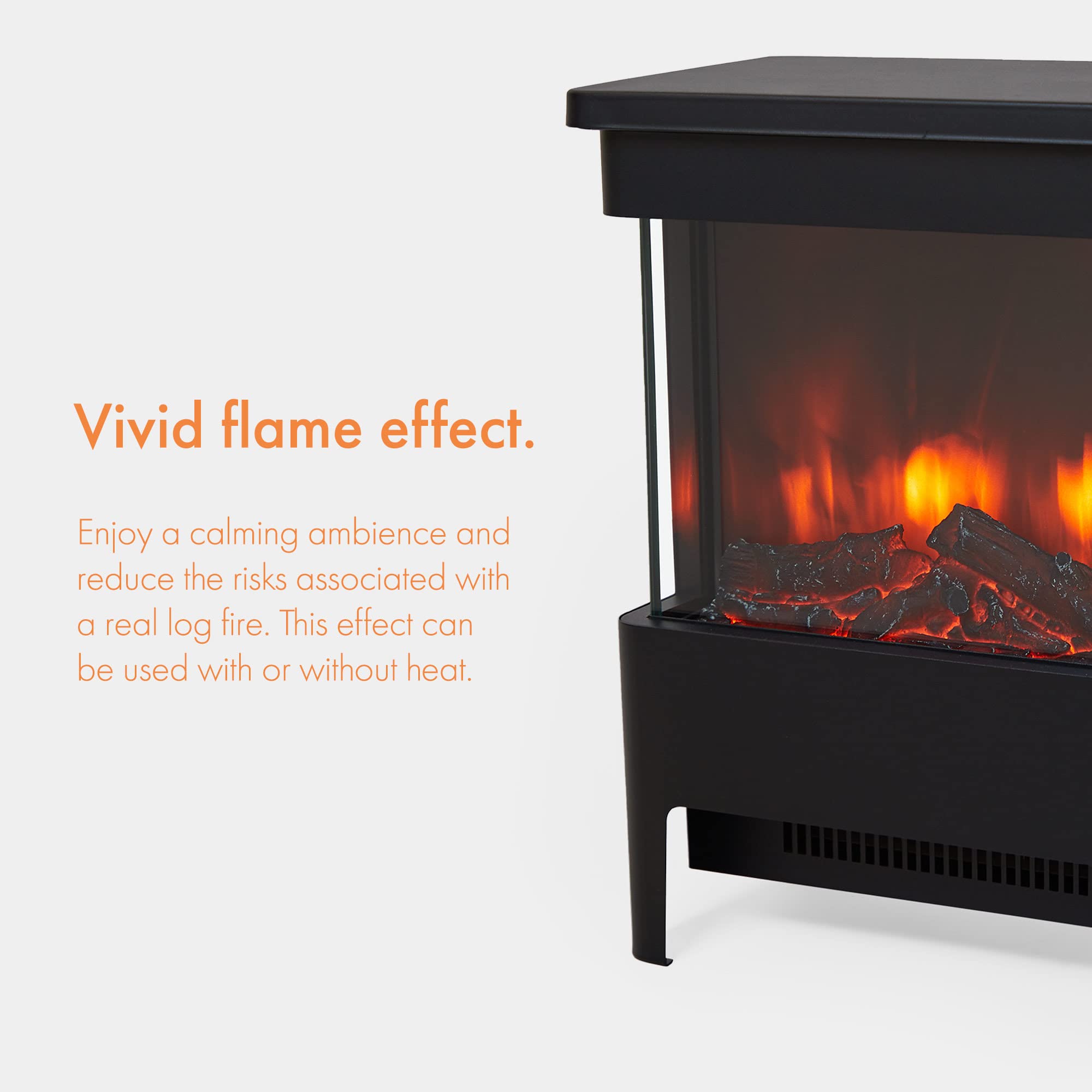 VonHaus Electric Stove Heater 1900W – Electric Fireplace – Indoor Log/Wood  Burner Effect, Freestanding Fire, Portable, LED Flame, Adjustable  Thermostat, Glass Panel, Black – 2 Year Warranty : Amazon.co.uk: DIY u0026 Tools