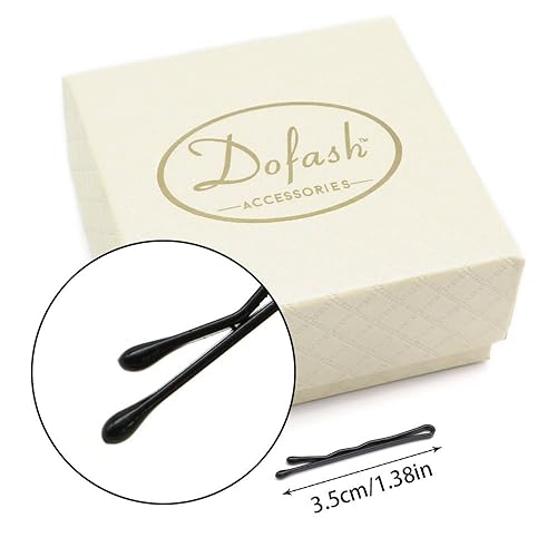 Miniatura 6 de Dofash - 100 alfileres profesionales de 1.38 pulgadas (1.4 in), color negro, largo, con caja de regalo, para mujeres y niñas, cabello fino (negro)