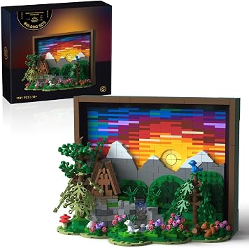 Givenni Ideas Sunset Wooden House Building Sets - 3D Puzzle Building Set for Adults, Ages 15+ Beautifully Detailed Home Art Decor - Unique Gift Idea for Art Fans 1101PCS