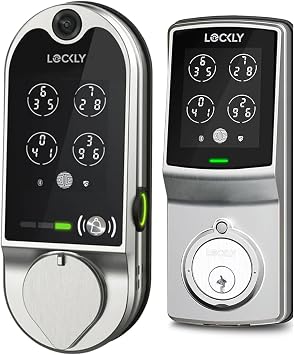 Lockly Vision and Model 7S Smart Lock, Keyless Entry, Fingerprint Door Lock, PIN Genie Keypad, App Remote Control, Easy Installation, Video Doorbell Front Door and Side Door Combo, No Monthly Fee