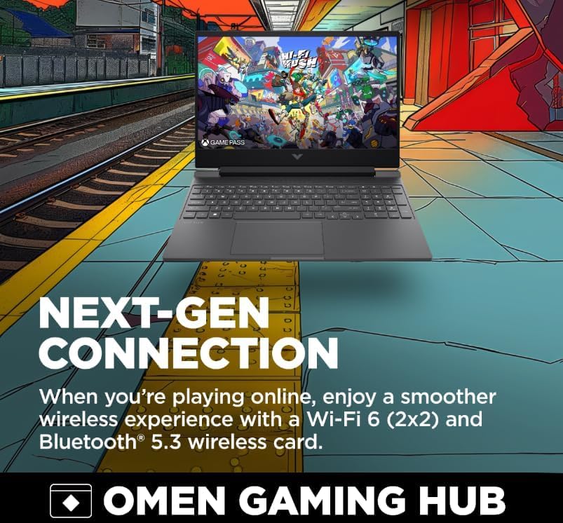Image of HP Victus 15 Gaming Laptop 15.6 inch FHD IPS 144Hz (AMD FreeSync Premium) AMD 6-core Ryzen 5 7535HS 8GB DDR5 512GB SSD Radeon RX 6550M (>RTX3050) Backlit USB-C Fast Charging Win11 ICP Printer Cable
