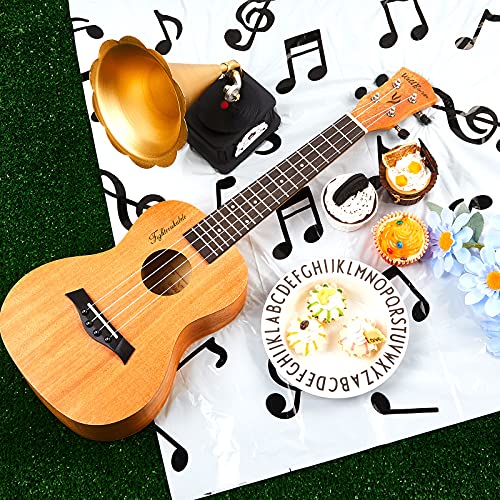 Image of Tatuo 6 Pieces 108 x 54 Inch Music Themed Party Decorations Disposable Musical Notes Tablecloth Plastic Table Cover Birthday Jazz Rock Party Decoration Supplies