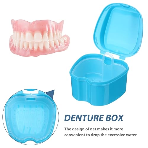 Miniatura 2 de Estuche de dentadura Caja de baño para dentaduras postizas con cesta de colador - Caja de limpieza de retenedores, cuidado de dentaduras postizas,