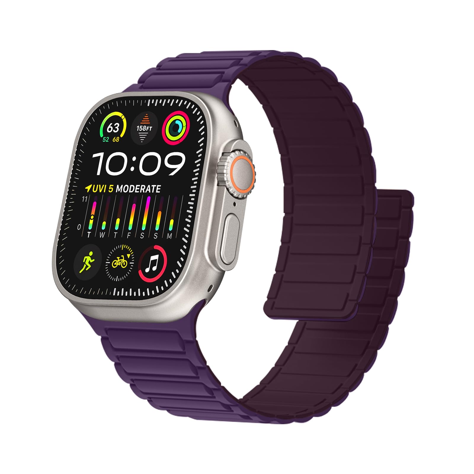 Correa magnética de silicona compatible con Apple Watch de 44 mm, 45 mm, 49 mm, 46 mm, 42 mm, 41 mm, 40 mm, 38 mm, correa deportiva suave para iWatch Series 11 10 9 8 7 6 5 4, ULTRA3 2, SE3 2 1