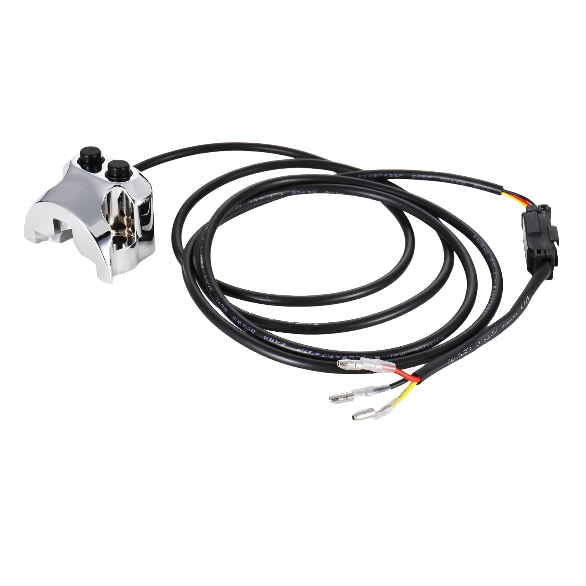 SHYYGL TIGERSGATE Chrome 1" Handlebar Air Ride Switch Controller Kit with Deutsch and Three Color Wire Connector for Harley Dyna, V-Rod, and Sportster with Aero, Aero-A