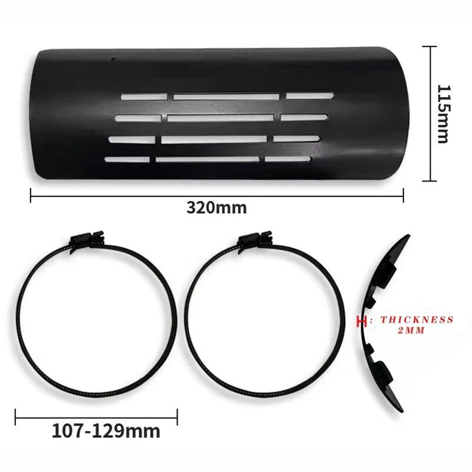 Protector de Escape Protector térmico para Tubo de Escape de Honda CMX300, CMX500, Rebel300, Rebel500 (2017-2023) Deflectores de Calor para Escape(5 Black)
