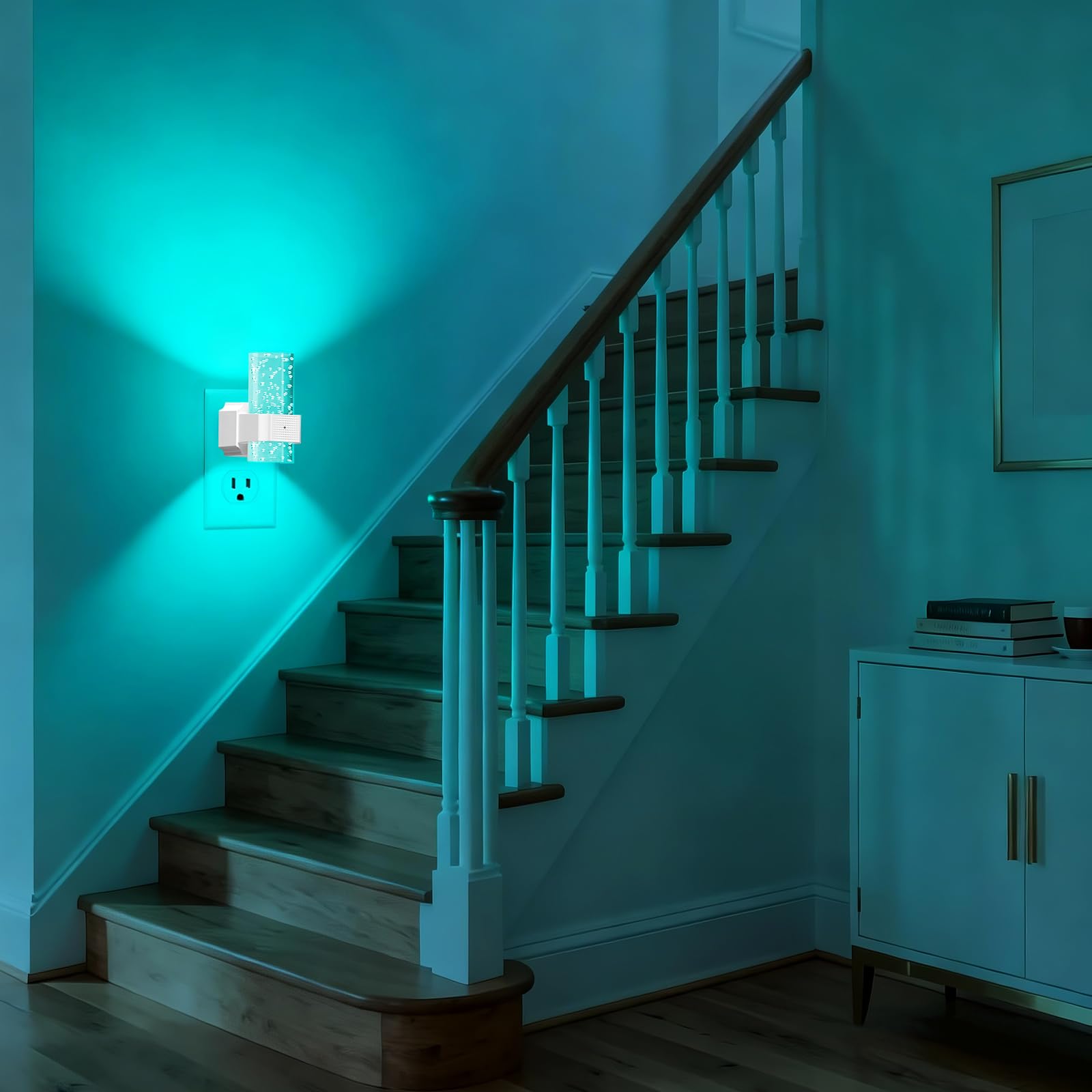 easuntec Luz nocturna enchufable con encendido/apagado automático, luces nocturnas enchufables en la pared, sensor de atardecer a amanecer, luz nocturna que cambia de color, regulable, para dormitorio