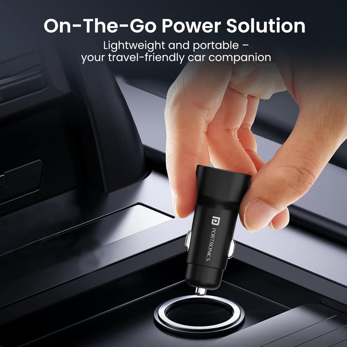 Portronics Car Power 30 Dual Output Fast Car Charger with 30W Type-C PD & 30W USB, LED Indicator, Charging Adapter Compatible with Cars for iPhone & Android Smartphone, Smartwatch(Black) — Amazon image 7
