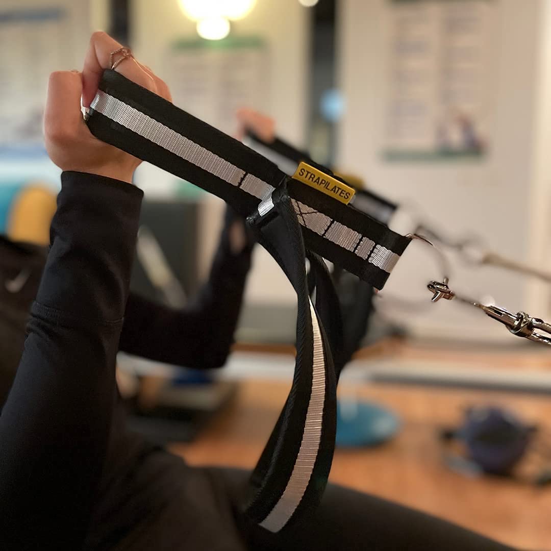 StrapilatesPilates Double Loops, 2 Pieces, Striped, Polyester, Pilates-specific, 11 x 16.5 inches