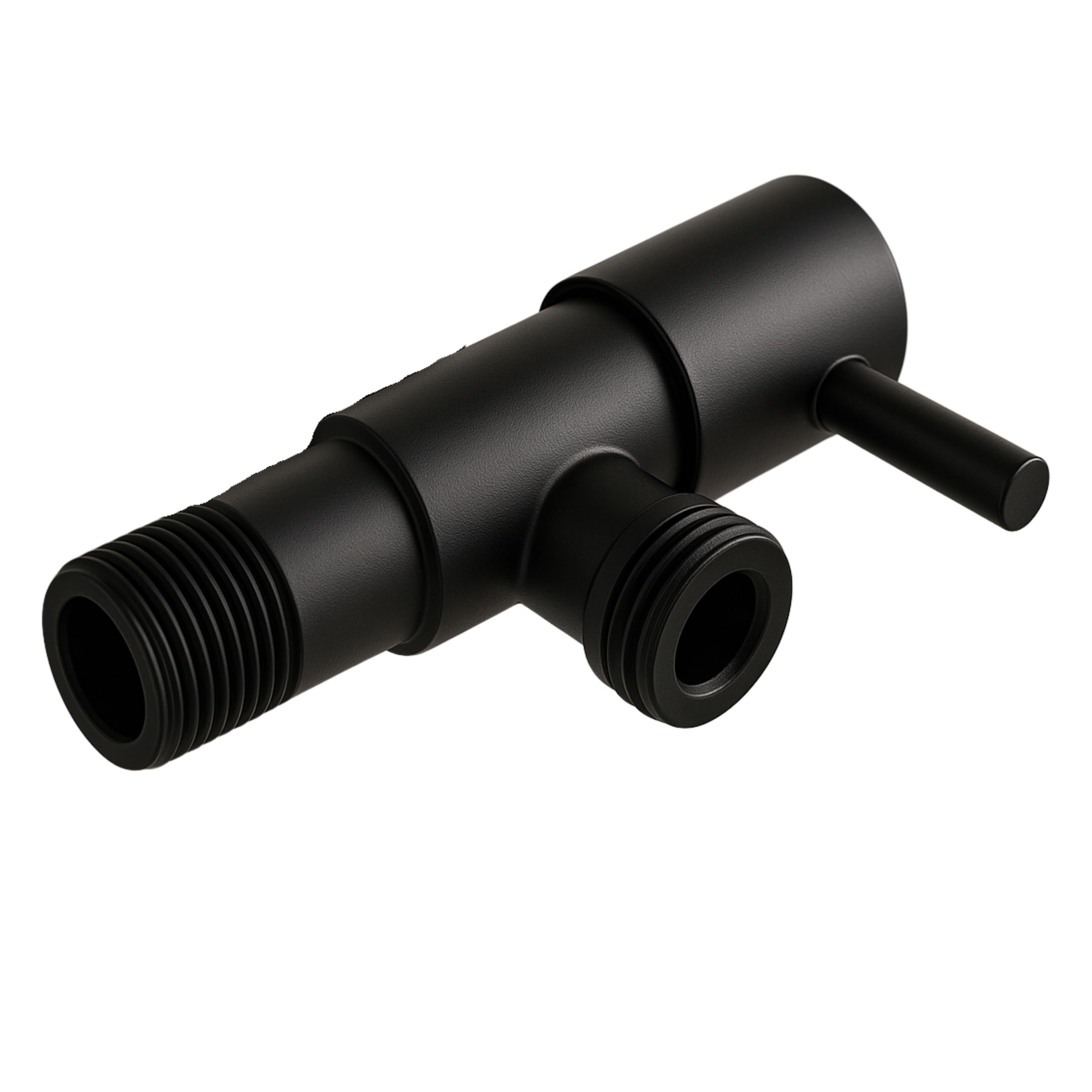 Eckventil aus Edelstahl AISI 304, Wasserhahn Anschluss Schwarz 1/2 x 1/2, Langlebiges Eckventil mit Keramik-Kartusche, rostfrei & universell für Bad und Küche