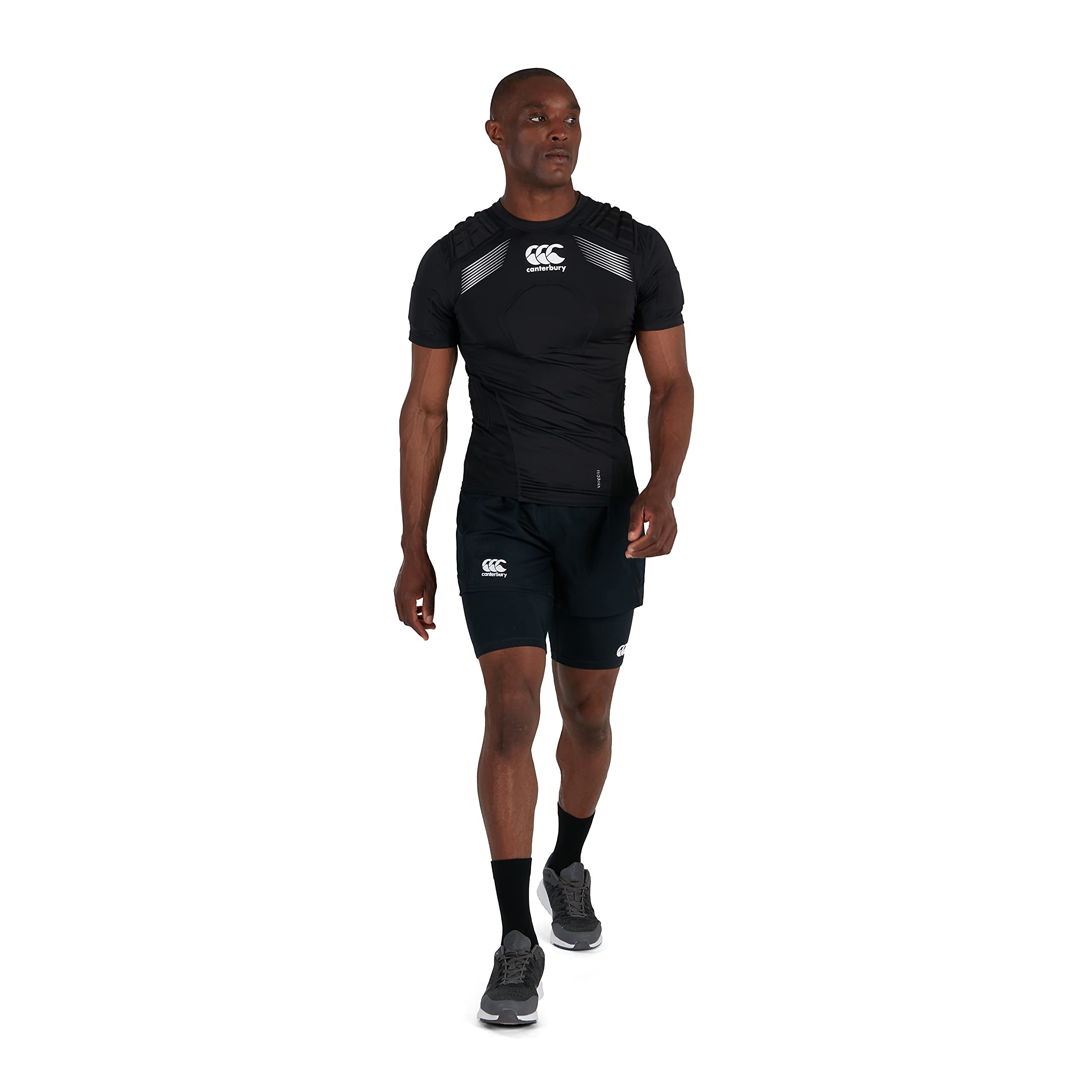 Canterbury Adult Unisex Pro Protection Rugby Vest, Black/Whte/Silver - Image 3