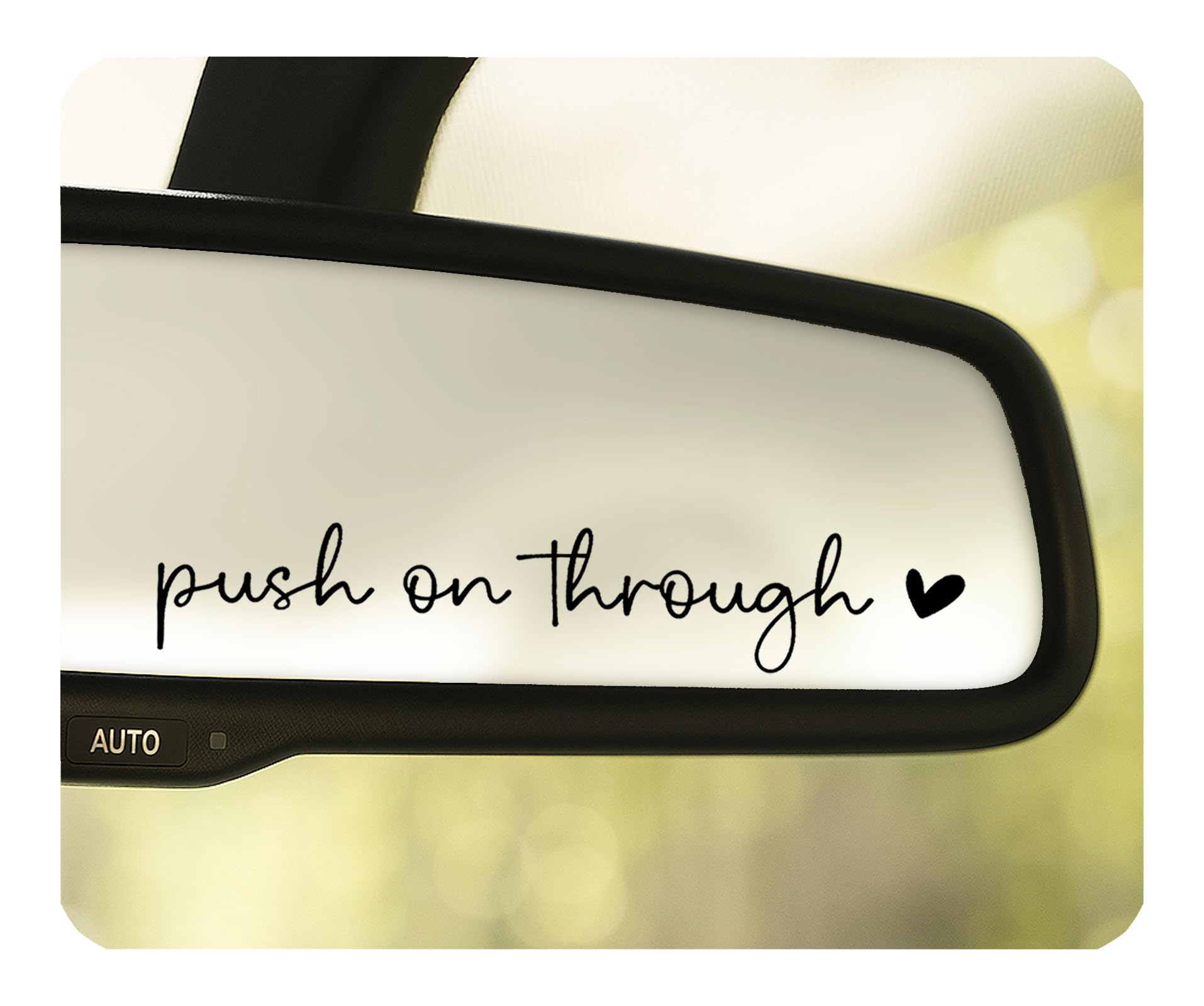 3 x Push On Through Mirror Decal, Car Rear View Mirror Decal, Car Vinyl Sticker, Rearview Mirror Decal, Mini Decal for Laptop, Water Bottle, Bumper