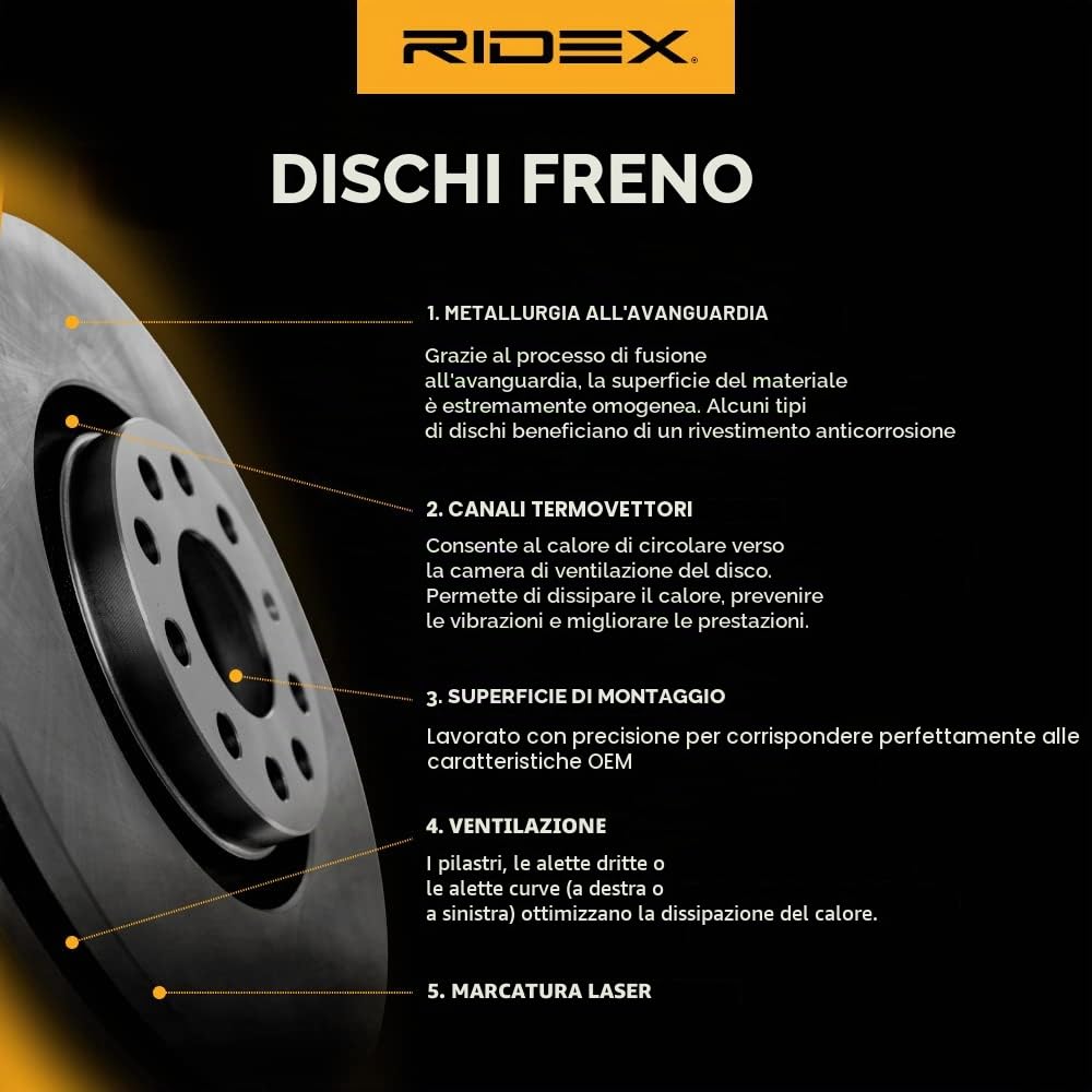 RIDEX 82B0283 2x Disco freno Anteriore senza viti/bulloni Compatibilità con RENAULT Clio 4 Hatchback BH