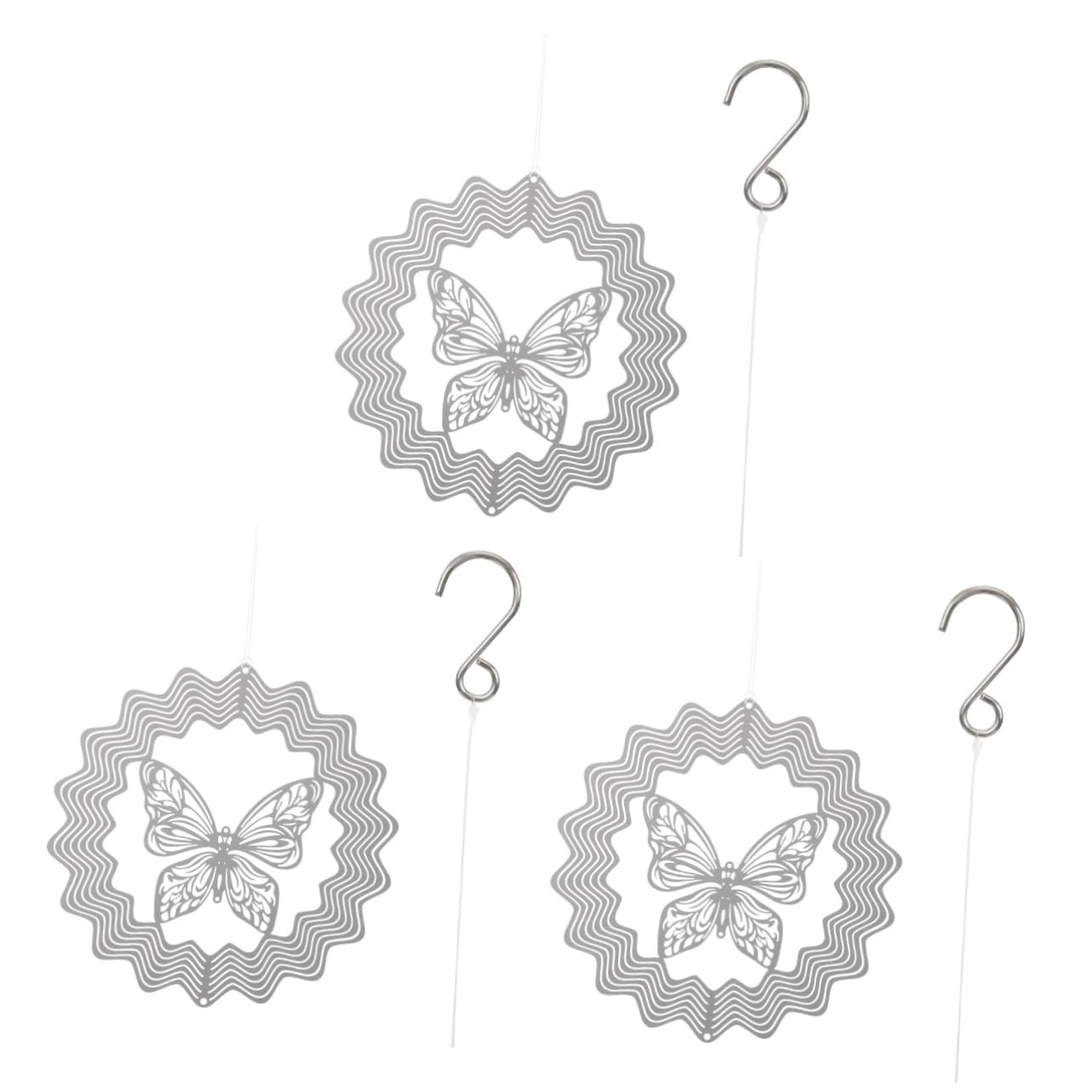 BESPORTBLE 5pièces Éolienne Rotative Métal pour Jardin Décoration Suspendue pour Cour Et Patio Accessoire De Décor Extérieur Et Intérieur