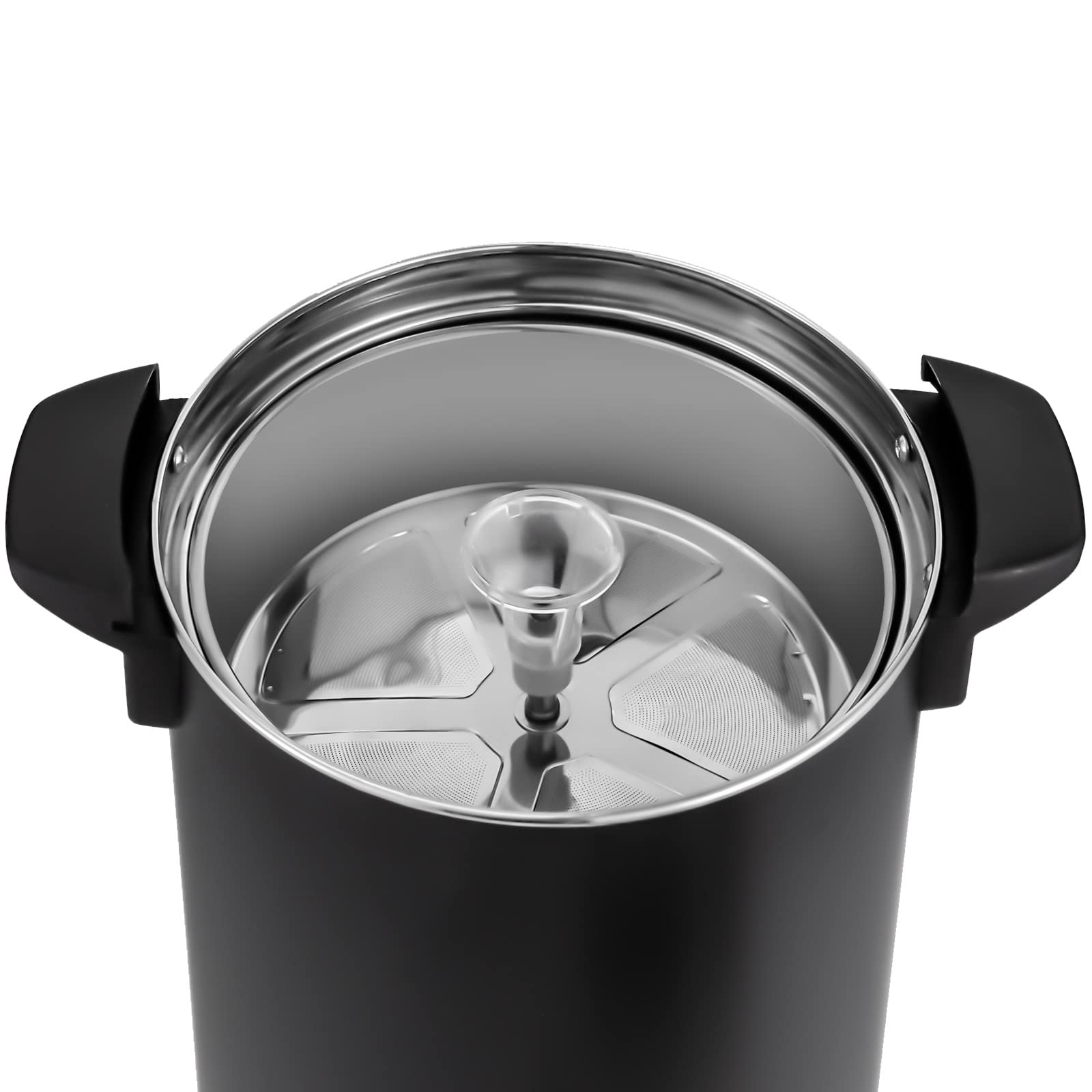 DYRABREST Commercial Coffee Urn, 304 Stainless Steel Percolate Coffee Pot-Coffee Maker Hot Water Urn 1600W Hot Drink Dispenser for Catering, 50 Cup, 8 L (Black)