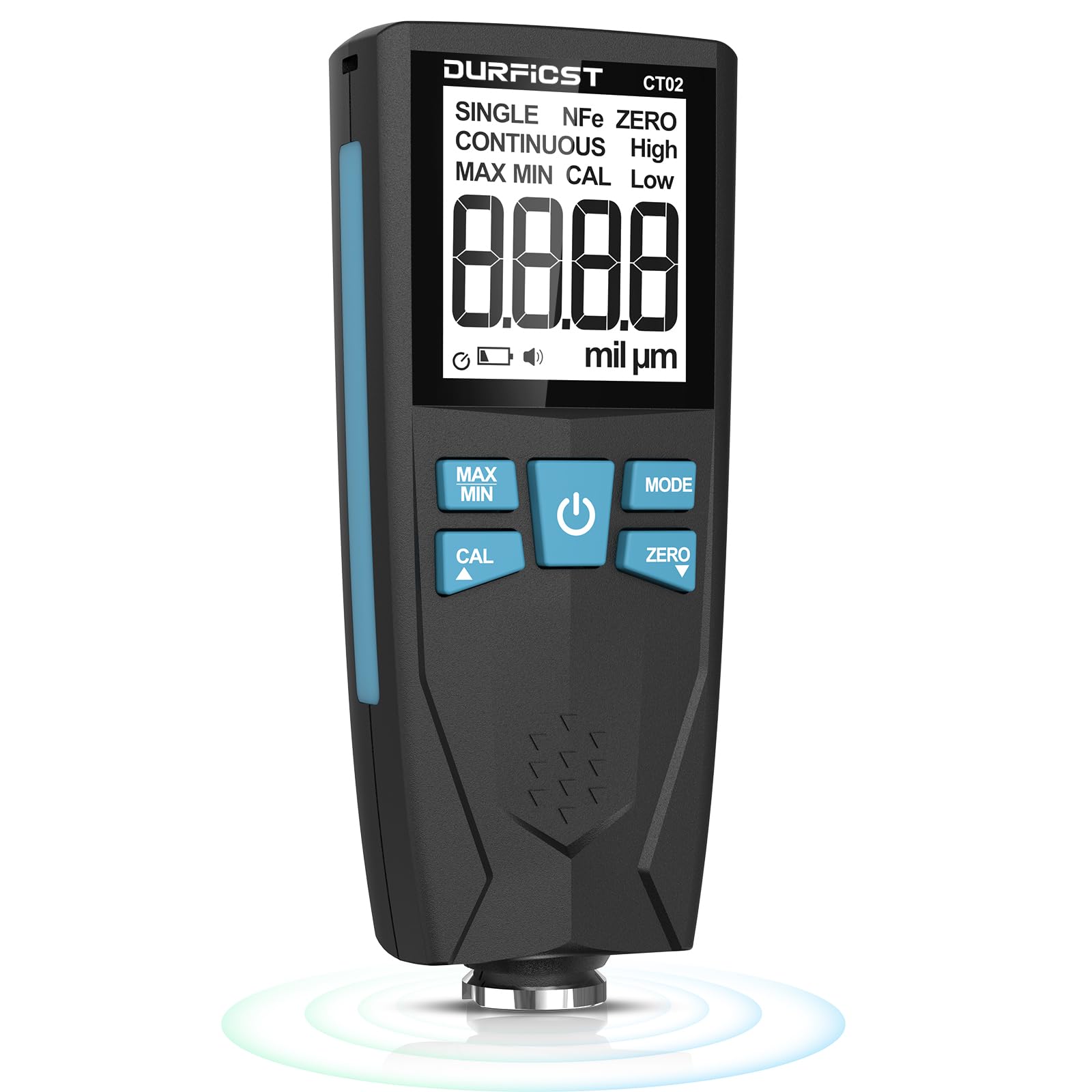 Spessimetro, DURFICST Spessimetro Vernice Digitale per le Auto,con Calibrazione Digitale Automatica e Mantenimento dei Dati, Spessimetro Vernice Auto, Rilevamento Automatico Fe/NFe